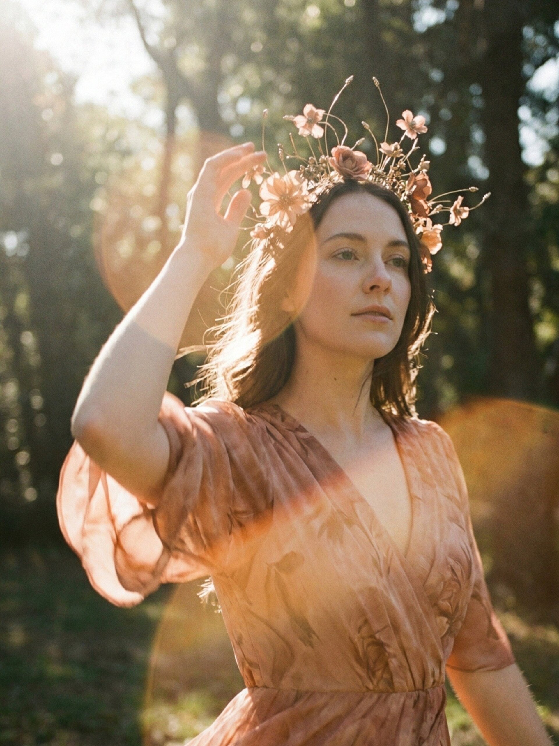 Tiara flores de seda. GARDEN - 1